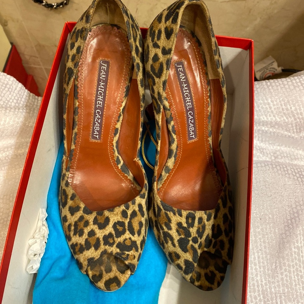 Jean-Michael Cazabat ladies wedge animal print  shoes